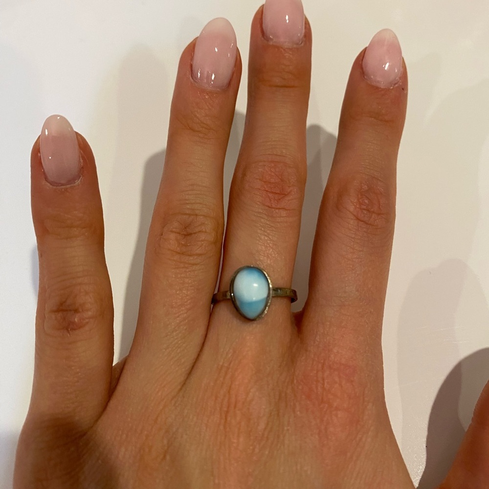 Ring with blue stone